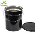 5gallon black metal bucket with lid and handle